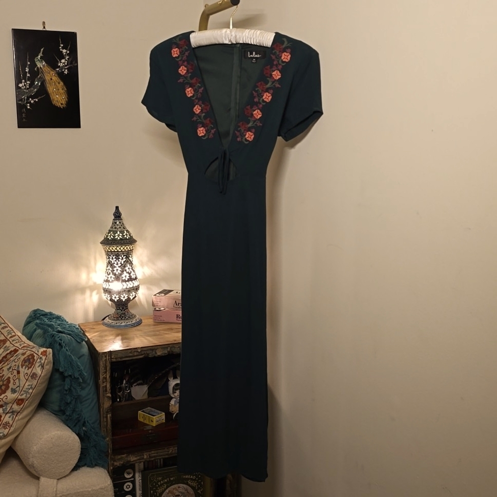 Gorgeous Lulu's Into Versailles embroidered double side slit midi dress